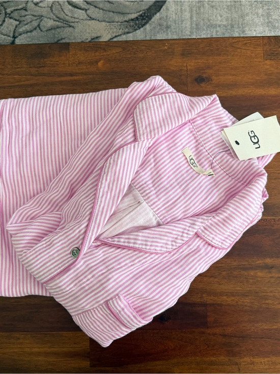 UGG Other - UGG Pink White Striped Pajama Set Button Down Short Sleeve Sleepwear NWT Size L